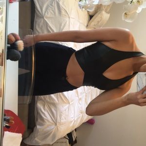 Pleather foreign exchange halter in small